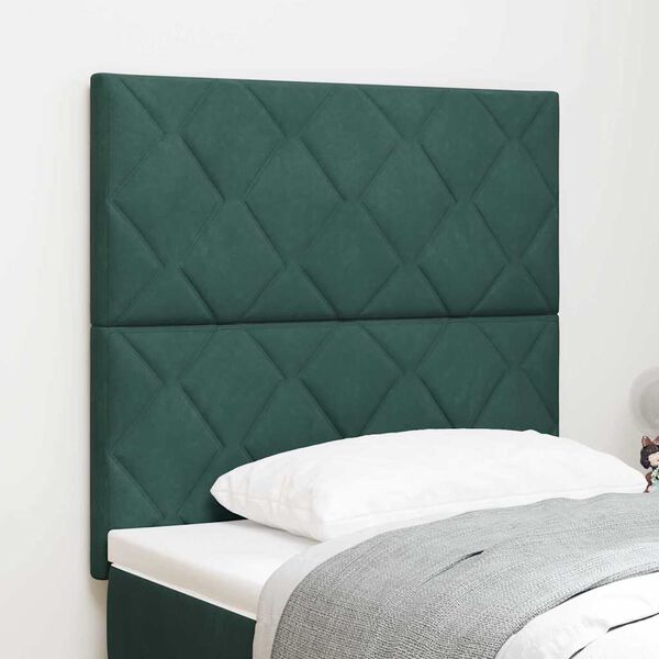 vidaXL Headboard Height Adjustable Dark green 100 cm Velvet