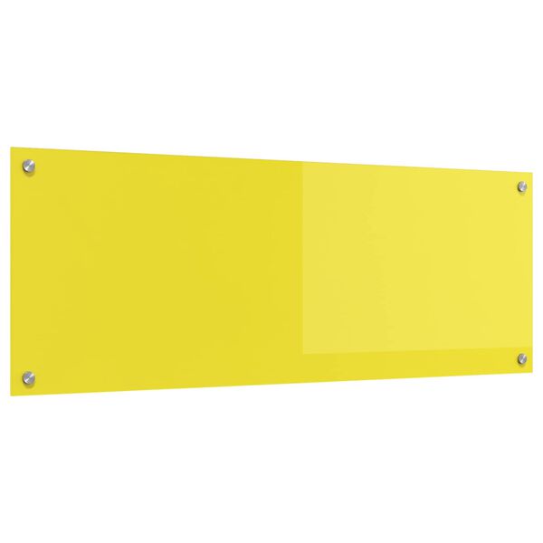 vidaXL Kitchen Backsplash Yellow 110 x 40 x 0.6 cm Tempered Glass