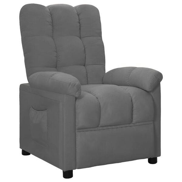 vidaXL Recliner Chair Light Grey Fabric