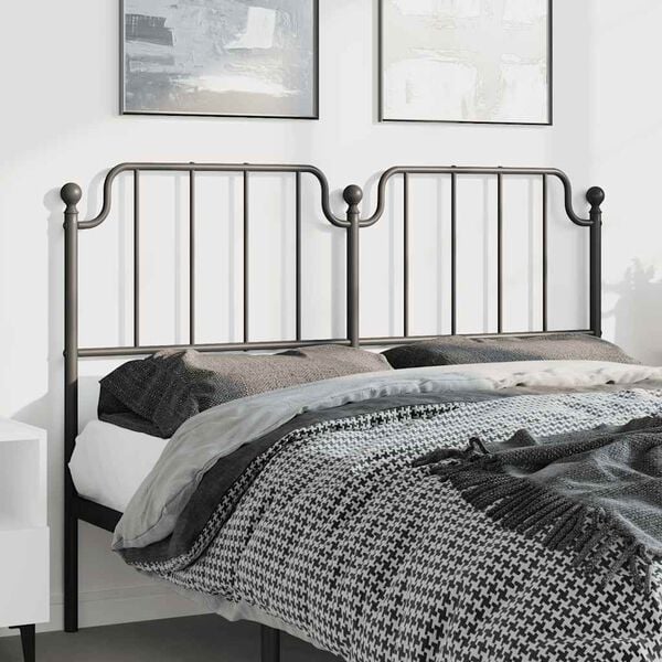 vidaXL Metal Replace Headboard Black 150 cm