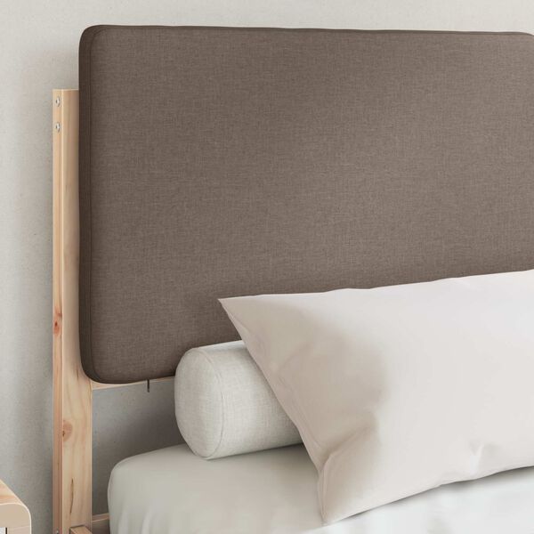 vidaXL Bed Frame with Upholstered Headboard Taupe 140 x 190 cm