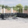 vidaXL Garden Sofa Set with Cushion 10 pcs Black Steel