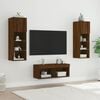 vidaXL 4 Piece TV Wall Cabinets with LED Lights Brown Oak