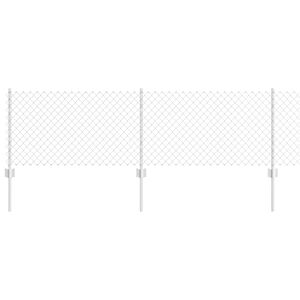 vidaXL Chainlink Fence with Post 10 x 0.6 m Galvanised Steel Silver