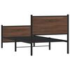 vidaXL Metal Bed Frame without Mattress Brown Oak 75x190 cm Small Single