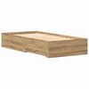 vidaXL Bed Frame with Drawer Artisan Oak 100 x 200 cm Engineered Wood
