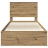 vidaXL Bed Frame with Drawer Artisan Oak 100 x 200 cm Engineered Wood