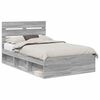 vidaXL Bed Frame Grey Sonoma 120 x 200 cm Solid Pine Wood