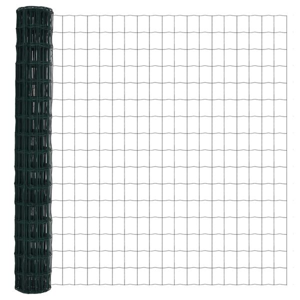 vidaXL Euro Fence Green 1.5 x 10 m PVC-coated iron