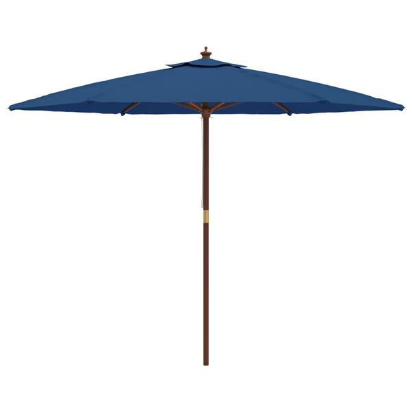 vidaXL Garden Parasol with Wooden Pole Azure Blue 299x240 cm