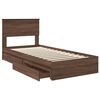 vidaXL Storage Bed with Drawer Brown Oak 90 x 190 cm Engineered Wood