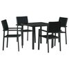 vidaXL Garden Dining Set 5 pcs Black Powder-Coated Steel