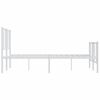 vidaXL Metal Bed Frame without Mattress with Footboard White 160x200cm