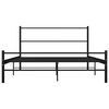 vidaXL Bed Frame with Headboard without Mattress Black 160x200 cm Metal