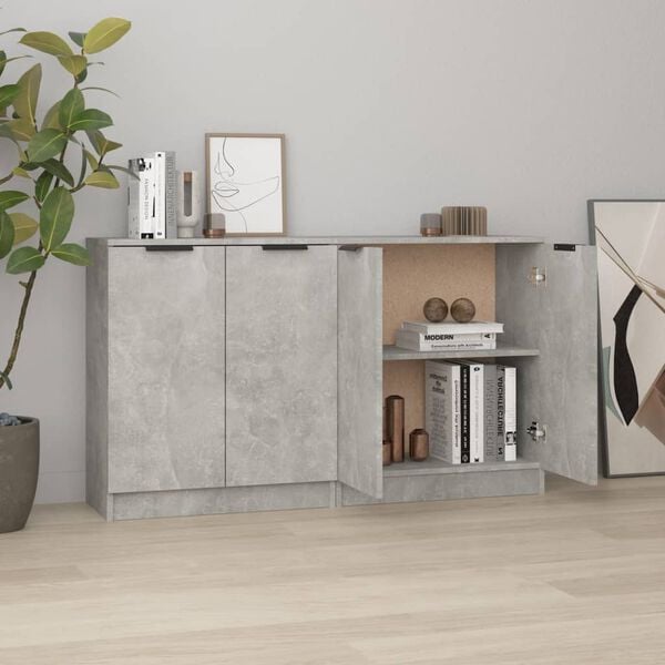vidaXL Sideboards 2 pcs Concrete Grey 60x30x70 cm Engineered Wood
