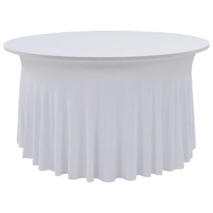 vidaXL 2 pcs Stretch Table Covers with Skirt 150x74 cm White