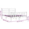 vidaXL Bed Frame without Mattress White King Size Solid Wood Pine