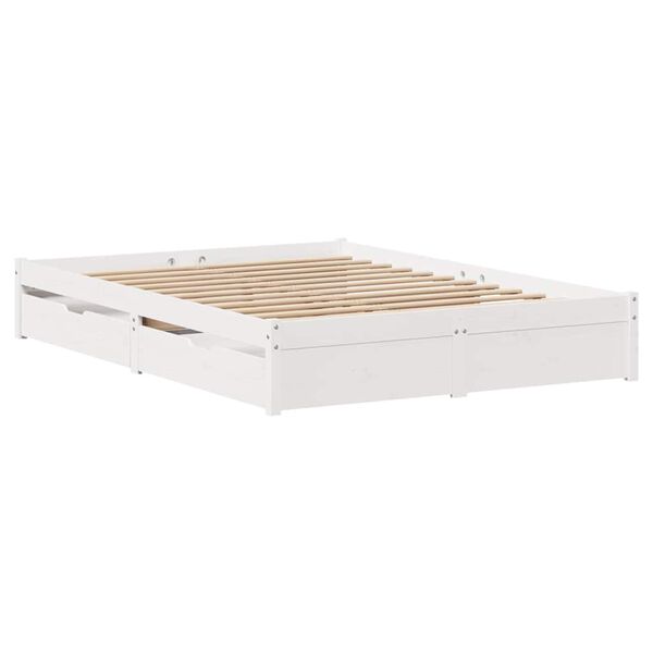 vidaXL Bed Frame without Mattress White 120x200 cm Solid Wood Pine