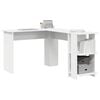 vidaXL Corner Desk with Storage with Shelf White 140 x 113.5 x 75 cm