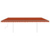 vidaXL Manual Retractable Awning with LED 6x3 m Orange and Brown