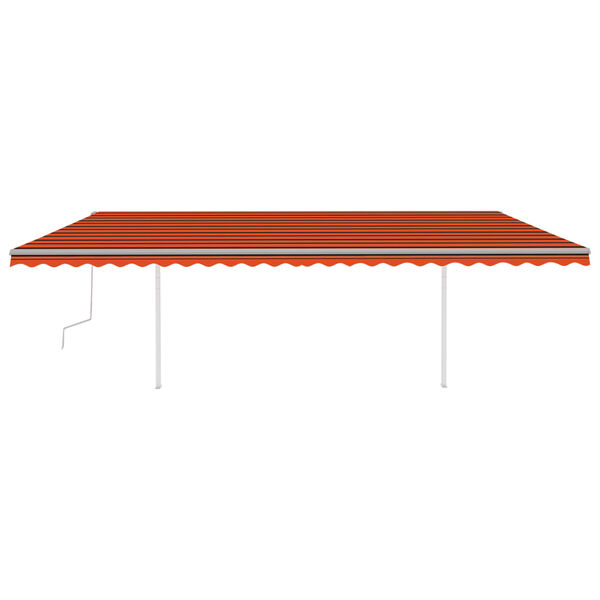 vidaXL Manual Retractable Awning with LED 6x3 m Orange and Brown