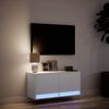 vidaXL TV Wall Cabinet with LED Lights White 80x31x35 cm