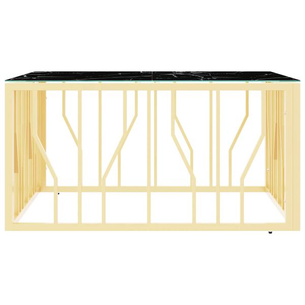 vidaXL Coffee Table Gold 80x80x40 cm Stainless Steel and Glass