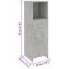 vidaXL 3 Piece Bathroom Furniture Set Concrete Grey Engineered Wood