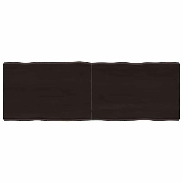 vidaXL Table Top Dark Brown 120x40x(2-4) cm Treated Solid Wood Live Edge