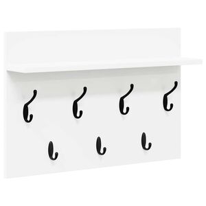 vidaXL Wall-Mounted Coat Rack White 60 x 40 x 12 cm