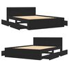 vidaXL Bed Frame with Headboard without Mattress Black 140x200 cm