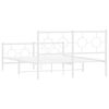 vidaXL Metal Bed Frame without Mattress with Footboard White 140x200cm