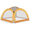 vidaXL Party Tent with LED and 4 Sidewalls 3.6x3.6x2.3 m Grey&Orange