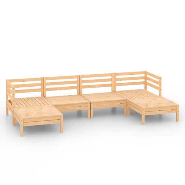 vidaXL 6 Piece Garden Lounge Set Solid Wood Pine