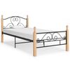 vidaXL Bed Frame without Mattress Black Metal 90x200 cm