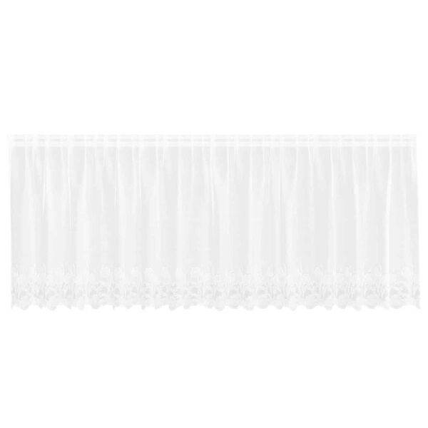 vidaXL Lace Curtain with Curtains Floral White 100 x 400 cm Polyester