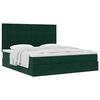 vidaXL Ottoman Bed with Mattresses Dark Green 180x200cm Velvet