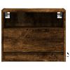 vidaXL Wall-mounted Bedside Cabinet with LED Lights Smoked Oak