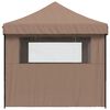 vidaXL Foldable Party Tent Pop-Up with 3 Sidewalls Brown