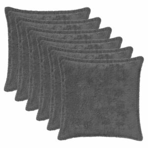 vidaXL Cushion Cover 6 pcs HOUTEN Dark Grey 30 x 30 cm Faux Rabbit Fur