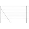 vidaXL Fence with Post Silver 1.2 x 10 m Steel and PVC
