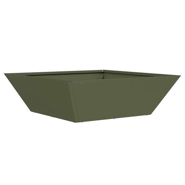 vidaXL Garden Planter Olive Green 50 x 50 x 15 cm Cold-rolled Steel