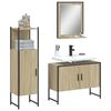 vidaXL 3 Piece Bathroom Cabinet Set Sonoma Oak Engineered Wood