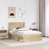 vidaXL Bed Frame with Headboard Sonoma 120 x 200 cm Solid Pine Wood
