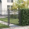 vidaXL Fence Gate with Spikes Grey 150 x 100 cm Powder-coated steel