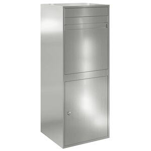 vidaXL Parcel Drop Box Silver 41 x 38 x 103 cm Galvanised Steel