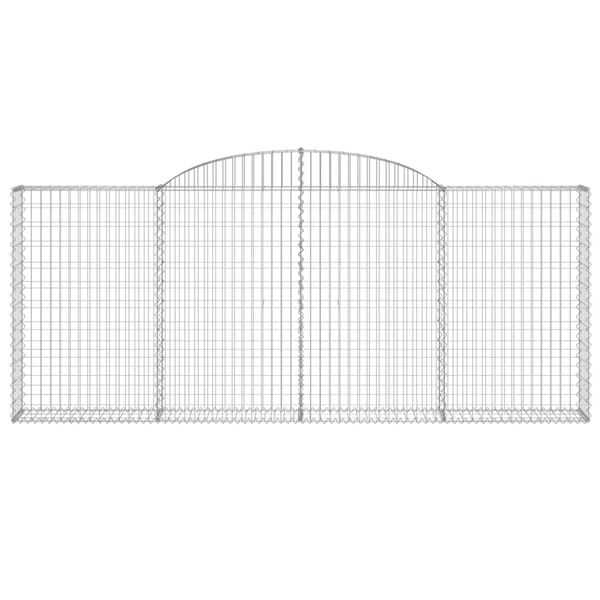 vidaXL Arched Gabion Baskets 4 pcs 300x30x120/140 cm Galvanised Iron
