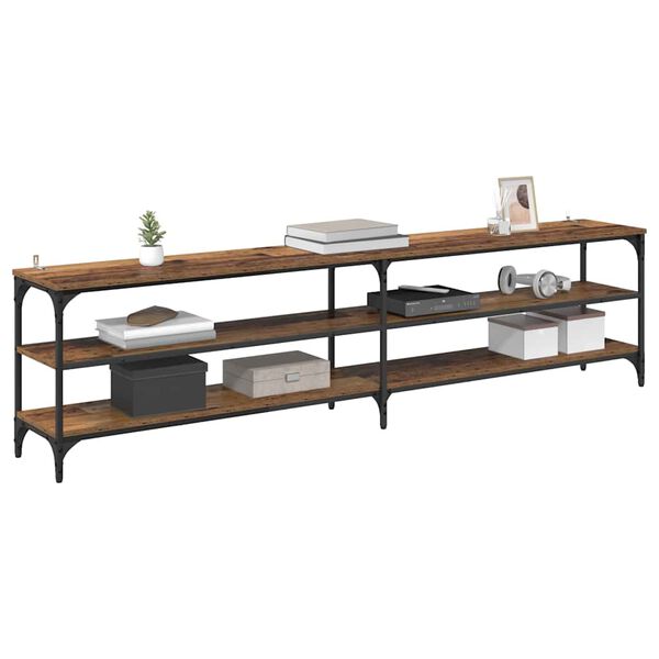 vidaXL TV Cabinet Old Wood 200 x 30 x 50 cm Engineered Wood and Iron