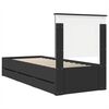 vidaXL Bed Frame with Drawer Black 75 x 190 cm Engineer Wood