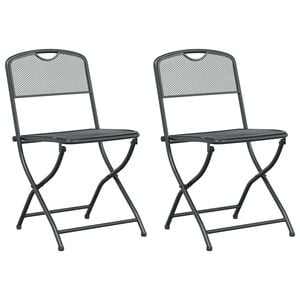 vidaXL Garden Chairs 2 pcs Anthracite Iron Convertible